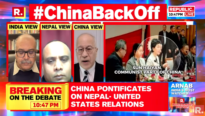 republic's tweet photo. #ChinaBackOff | From 1975 onwards, Nepal has maintained a policy of balancing India and China and they continue to do that. At this point, China has done something unusual which is to voice what they have been saying in private, in public. China feels very strongly that India and US are trying to use small countries as part of their containment strategy: Einar Tangen (@ehtangen), Political Affairs Commentator
Tune in for The Debate and fire your views with the hashtag - https://t.co/74kUBBkUGf
#China #Ladakh #India #JammuAndKashmir #Nepal #Maldives