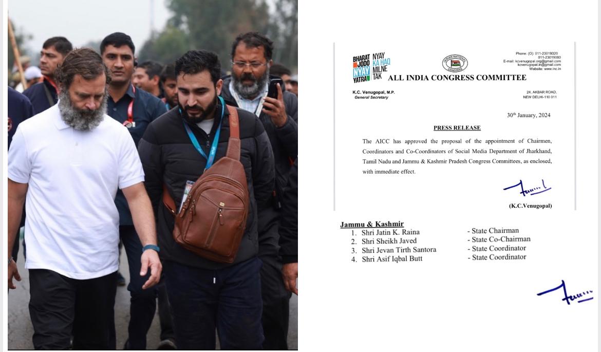 AkarshakSaroop's tweet image. Congratulations @jatinkraina brother for being appointed as State Chairman, Social Media Department of J&amp;amp;K Congress.