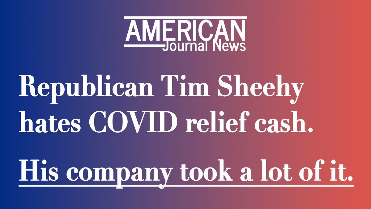 MTDems's tweet photo. Shameless Sheehy is at it again! @SheehyforMT LIED that his business was “shut down” to justify taking nearly $1M in COVID relief.

Not only did he *never* shut down, he also had multiple, multi-million dollar government contracts *at the same time.*
https://t.co/9azuqk4Fie https://t.co/zw2eBf3hLp