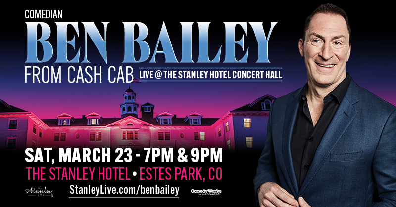 🚨ON SALE🚨 From Cash Cab, comedian @RealBenBailey is coming to @StanleyHotel on Saturday, March 23. Tickets are on sale today at 10am! 🎟 - stanleylive.com/benbailey