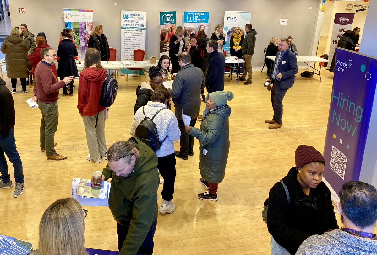 Careers in Healthcare event in Scotch Hall today - 80 job seekers engaging with employers &amp; training providers. Nichola Kelly &amp; her SH team could not have done more to facilitate us, huge thanks to them. Drogheda &amp; District Chamber, M1Skillnet &amp; INTREO Partners working together.