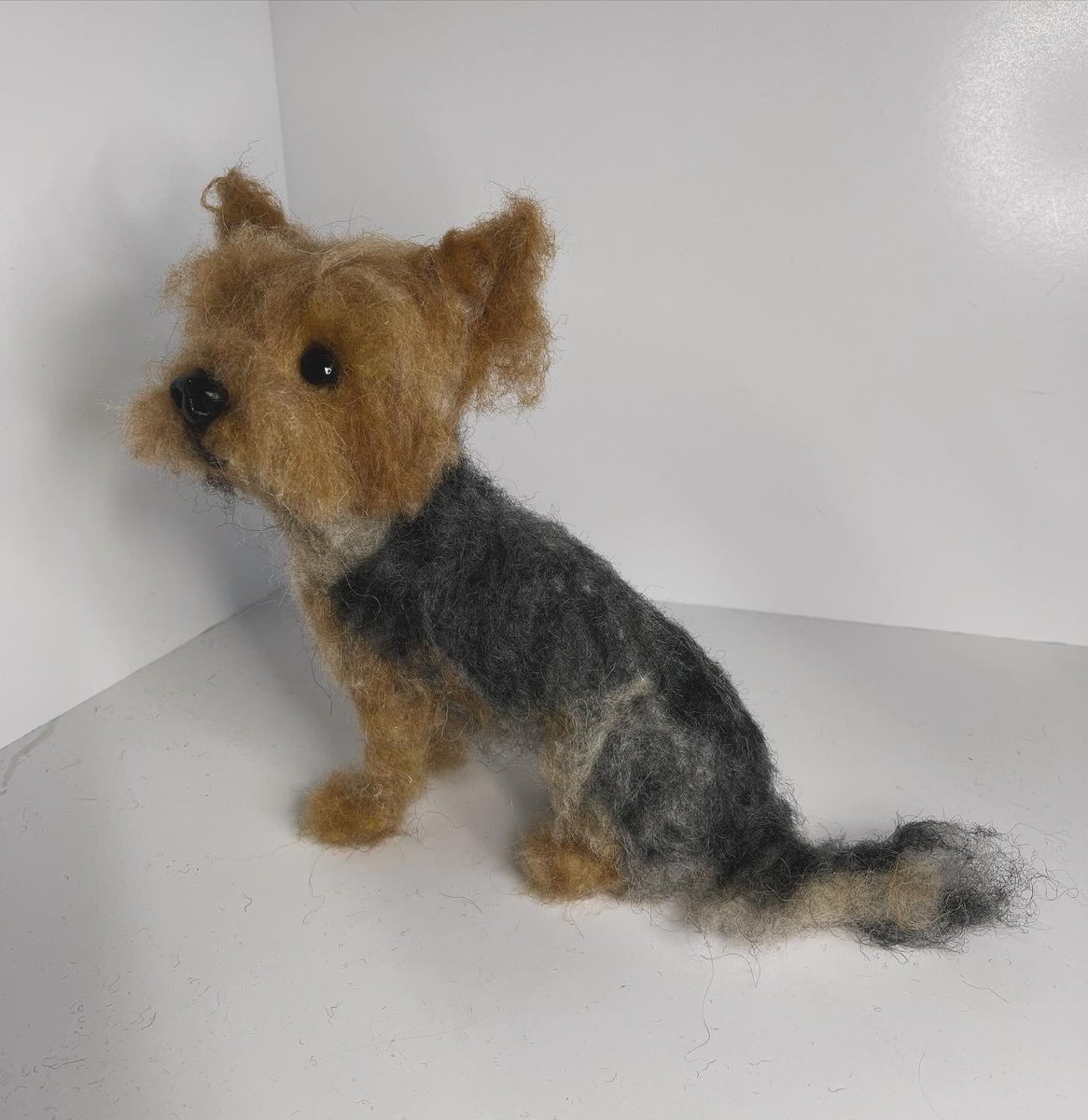 A needle felted Yorkshire Terrier