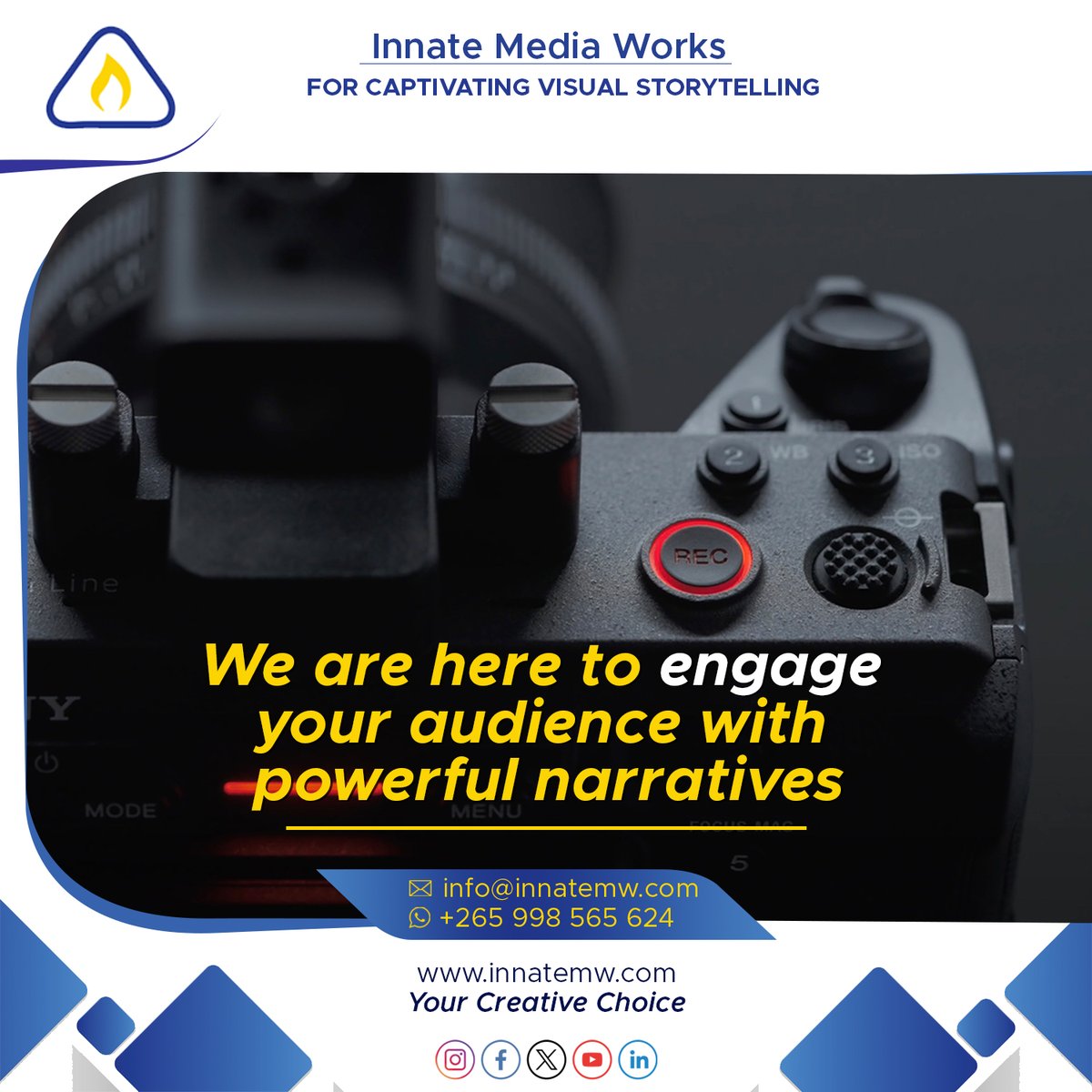 Visual storytelling is not just a service, it is our passion. We are here to engage your audience with powerful narratives.

Contact us today: info@innatemw.com
📞 Call us: +265 998 565 624

Visit our website innatemw.com

#Photography #VisualStorytelling