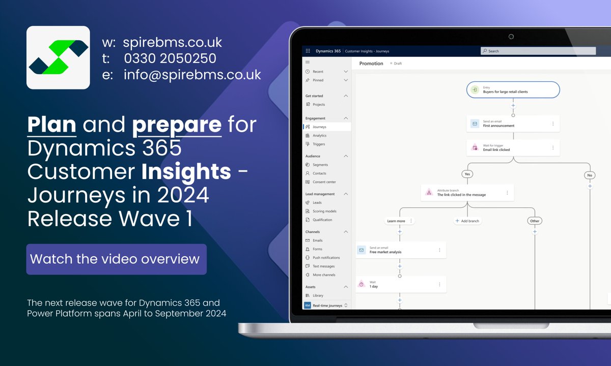 SpireBMS's tweet photo. #Dynamics365 Customer Insights - Journeys brings together the worlds of customer experience, generative AI, and marketing automation, empowering businesses to orchestrate end-to-end. https://t.co/Rh68NtGfsS https://t.co/VMkRxfu5aU