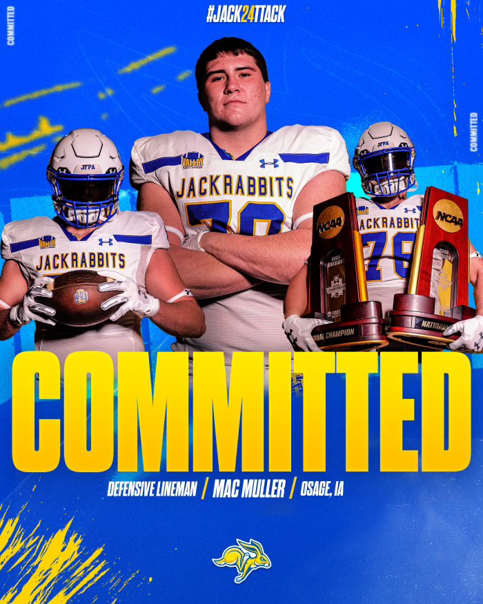 Mac Muller (@macmuller05) on Twitter photo Iβm extremely excited to announce my commitment to South Dakota State University, where I will continue my academic and athletic career! Thank you to my friends, coaches, and family that have helped me get here. <a href="/CoachBibbs52/">Jalon Bibbs</a> @SDSURogers3 #Gojacks Iβm extremely excited to announce my commitment to South Dakota State University, where I will continue my academic and athletic career! Thank you to my friends, coaches, and family that have helped me get here. <a href="/CoachBibbs52/">Jalon Bibbs</a> @SDSURogers3 #Gojacks
