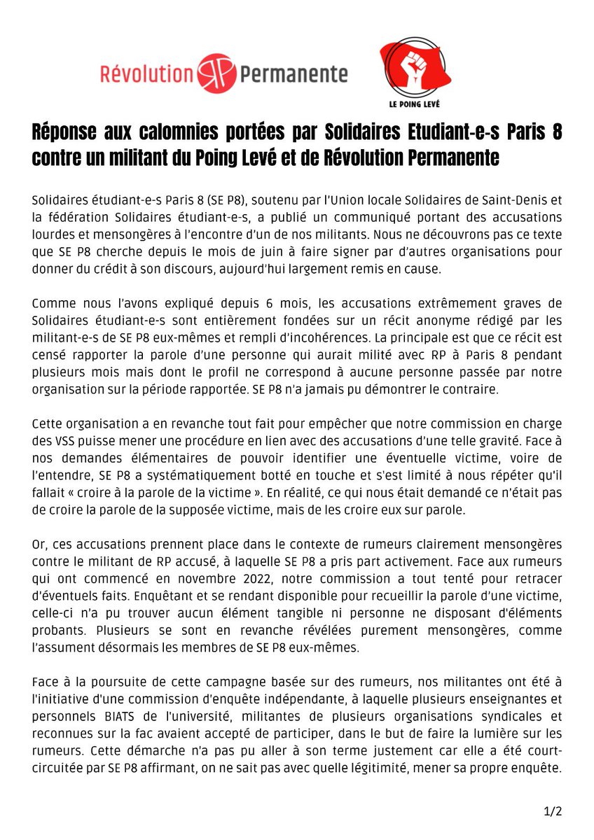 Le Poing Levé Paris 8 tweet media