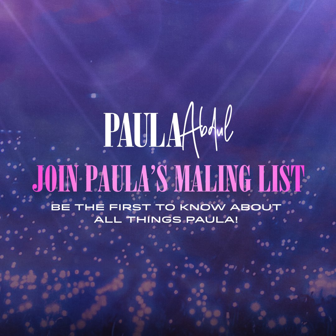 Let’s stay in touch! Be the first to know about all of the exciting things I can’t wait to share with you this year when you sign up for my exclusive mailing list 💌 XoP paulaabdul.com/newsletter