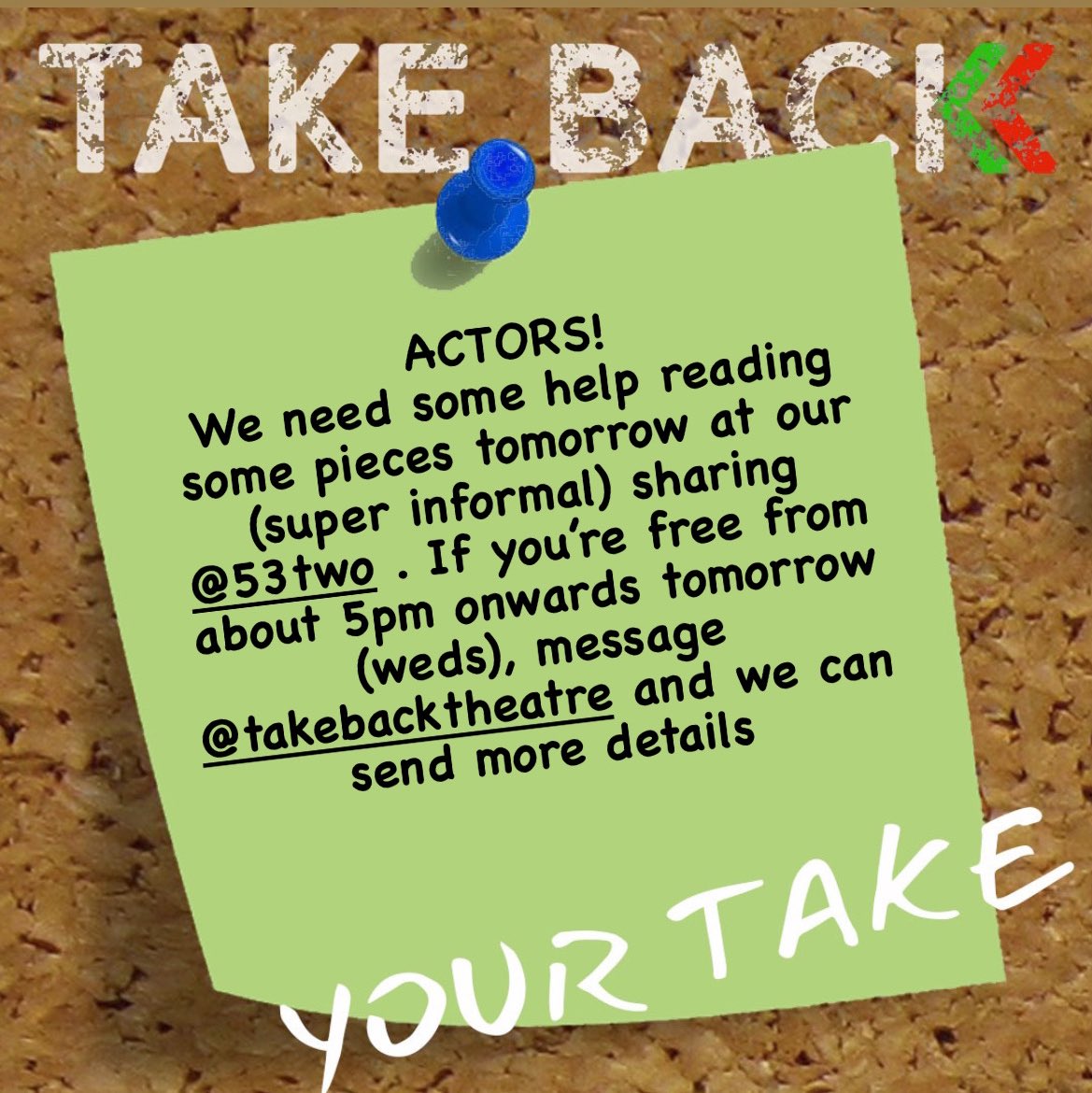 Actors get in touch!