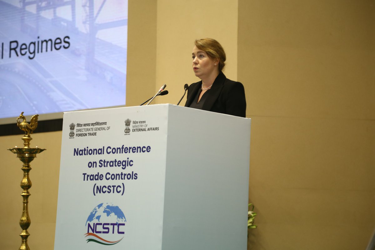 dgftindia's tweet photo. Dr. Andrea Viski, Founder &amp; Director, Strategic Trade Research Institute (STRI), United States gave a detailed presentation on Emerging technologies and #StrategicTradeControls in the global context. 

#NCSTC2024 #InternationalTrade #EmergingTechnologies  #DGFT https://t.co/VQqWNWRLnw