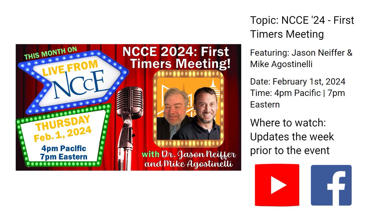 Are you ready to take your learning to the next level at the NCCE24 Conference in just 15 days? Join us as we prep up for this Valentine Treat with Mike and Jason 😻ncce.org/community-2/nc… #IAmNCCE