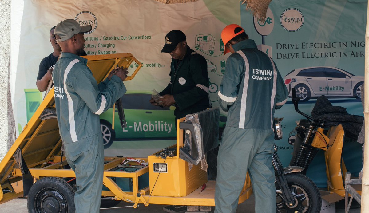 ChisomIh's tweet photo. On today's episode of building one of  Nigeria's pioneer female led 3 wheeler electric mobility companies @thetswinicompany👩‍🔧. We are prioritizing #TVET for 3 electric wheeler design, assembling, and repairs, while also ensuring that Nigerians can get easy home charging options. https://t.co/eYJ5JovbVh