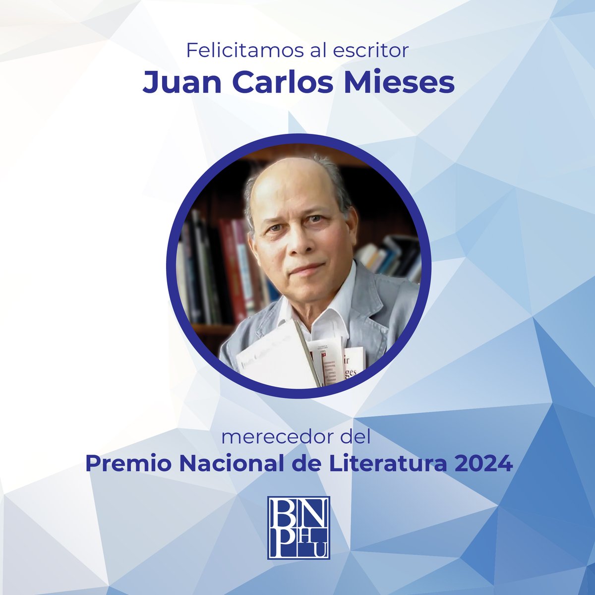 La BNPHU se complace con el otorgamiento del Premio Nacional de Literatura 2024 a Juan Carlos Mieses, y reconoce el indudable aporte de su obra a la literatura nacional, la cual ha enriquecido con sus textos de alto vuelo poético, narrativo y ensayístico.

#bnphu