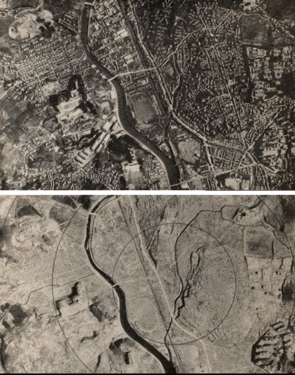 engineers_feed's tweet photo. Nagasaki before and after the U.S. dropped an atomic bomb https://t.co/TGPW85UpVI