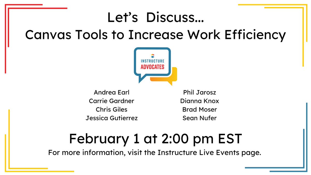 Hey #CanvasFam join tomorrow's webinar to get some was to make Canvas work for you! @Canvas_by_Inst to register, click here: community.canvaslms.com/t5/Instructure…