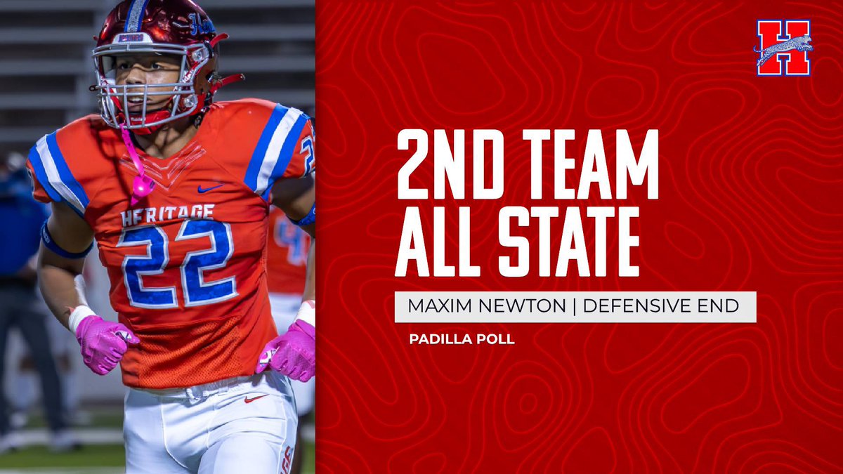 HeritageFtball's tweet photo. Congratulations to our guy Maxim Newton for making 2nd Team All-State! #FIGHT #WAR #GD2BAJ https://t.co/4JI25cAUVa