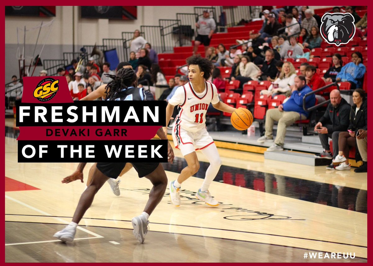 Union University Men's Basketball (@uuathleticsmb) on Twitter photo Our second multiple week FOTW winner. <a href="/DevakiGarr/">Devaki Garr</a> wins it after going for 18 points this past Saturday!
#UUMBB ππΆ Our second multiple week FOTW winner. <a href="/DevakiGarr/">Devaki Garr</a> wins it after going for 18 points this past Saturday!
#UUMBB ππΆ