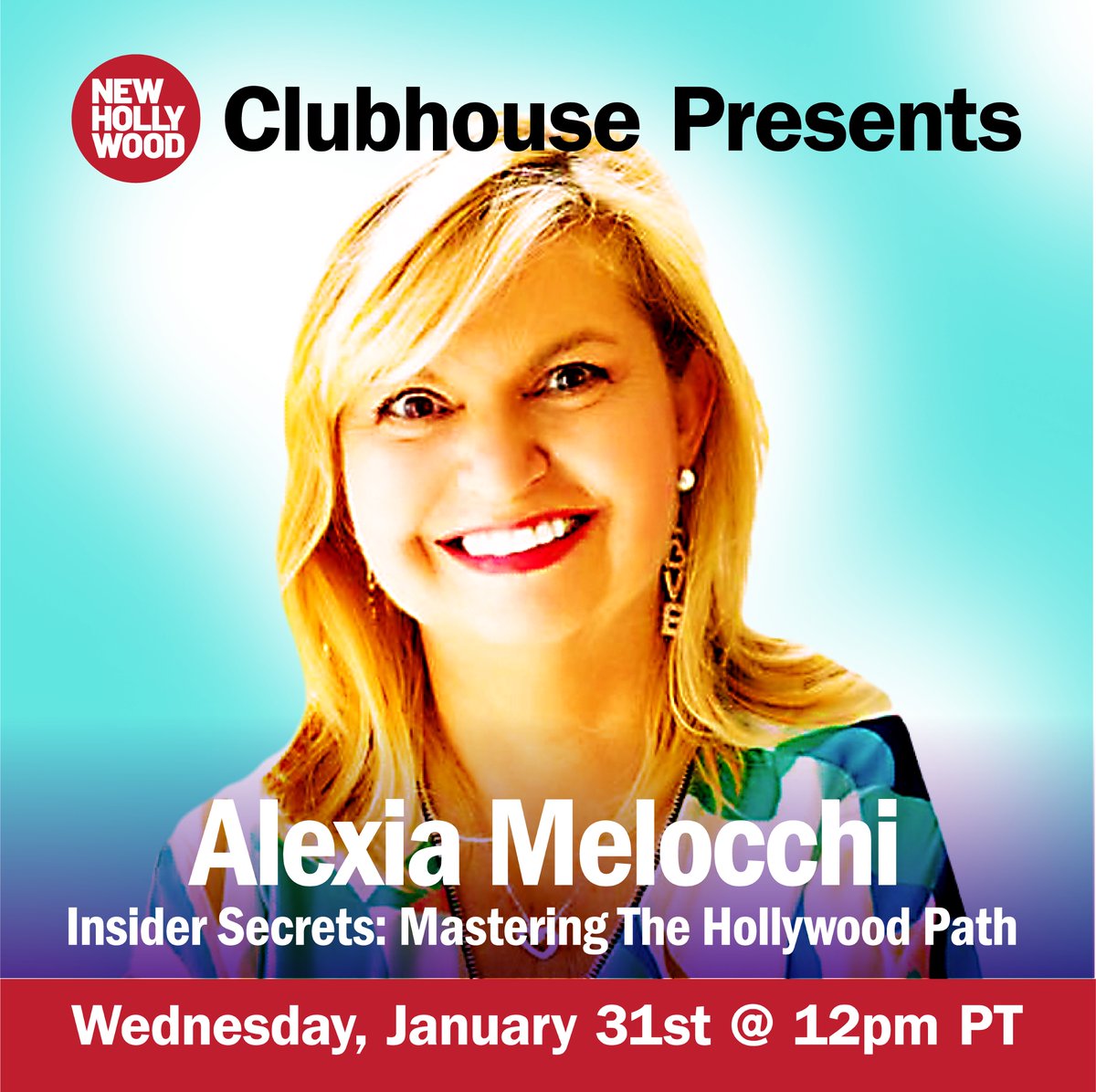 Join us for the great: Alexia Melocchi - An Insiders Secrets: Mastering The Hollywood Path.

Wednesday, January 31st
At: clubhouse.com/invite/b36SB55…

<a href="/newhollywoodmov/">New Hollywood Movement</a> <a href="/NewHollywoodNow/">New Hollywood</a> <a href="/theevettevargas/">Evette Vargas</a> <a href="/AlexiaMelocchi/">Alexia Melocchi</a>