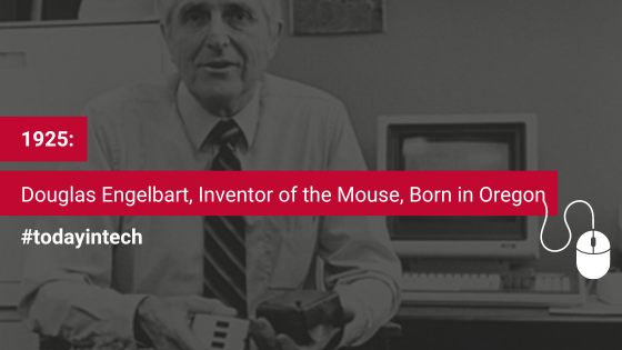#OnThisDayinTech, in 1925, Douglas Engelbart, inventor of the Mouse, was born. His '68 presentation, introduced the #ComputerMouse & much more. 

#TechHistory #Innovation #humancomputerinteraction #DigitalRevolution #DouglasEngelbart #ComputerMouse #TechPioneer #Oregon