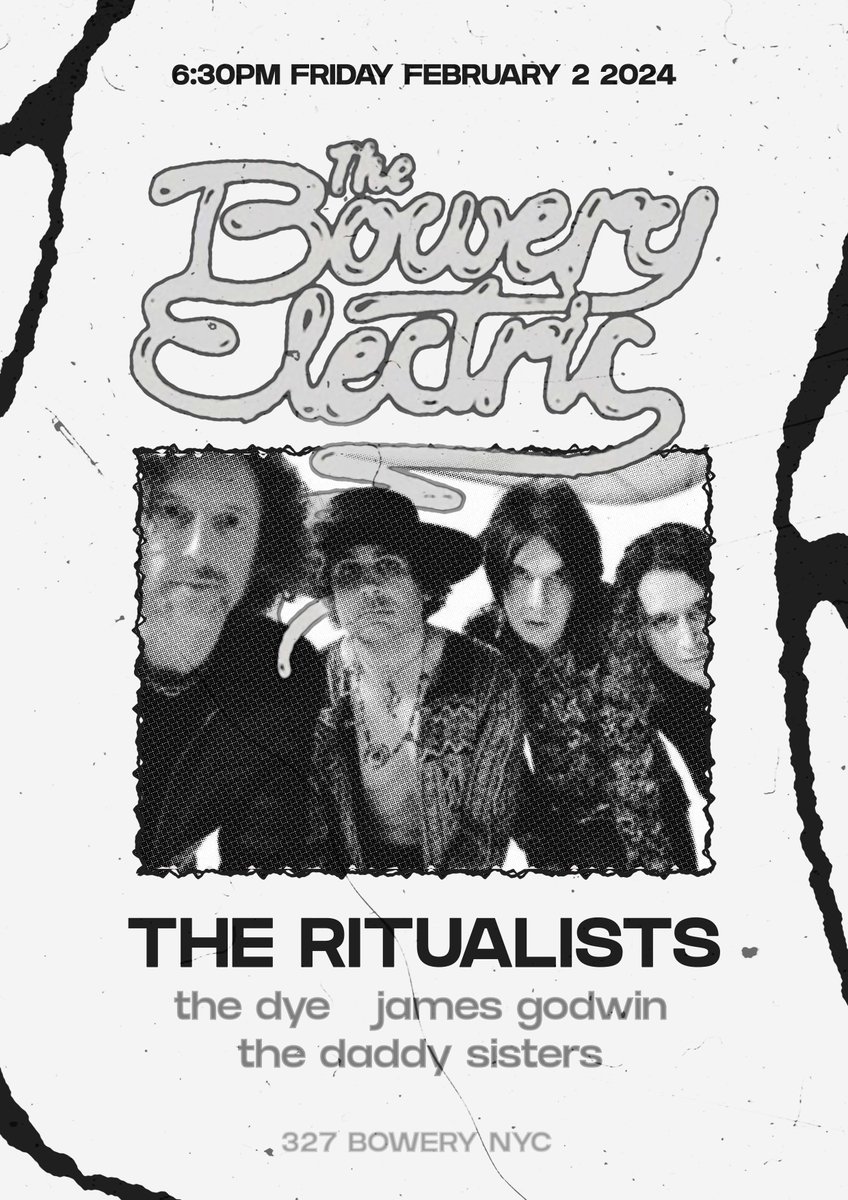 🔊 YOUR FRIDAY NIGHT PLANS ARE HERE ✨

<a href="/RITUALISTSband/">THE RITUALISTS</a>, The Daddy Sisters, <a href="/TheDyeSound/">TheDye</a>, James Godwin

This Friday night, doors at 6:30, tickets for $15 🎫 ticketweb.com/event/the-ritu…