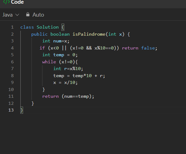 tara_prasada's tweet photo. Q:Palindrome Number
 #leetcode #DSAeveryday #Coding #CodingJourney #connect #100DaysOfCode #developer #buildinginpublic #CodingChallenge https://t.co/eHu2c99c6p