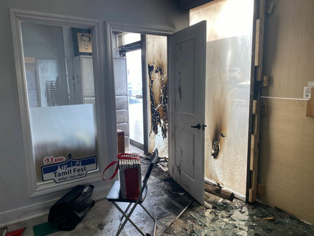 TamilWorldstar's tweet photo. Canadian Tamil Congress office was target of arson by unknown individuals in Toronto https://t.co/EIgtCMaHJT