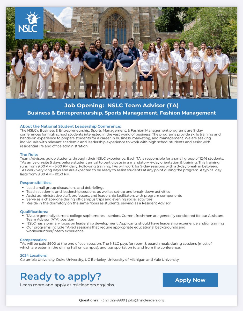 SPMTInternInfo's tweet image. Team Advisor Job Listing- Look below and apply Today 👍😊