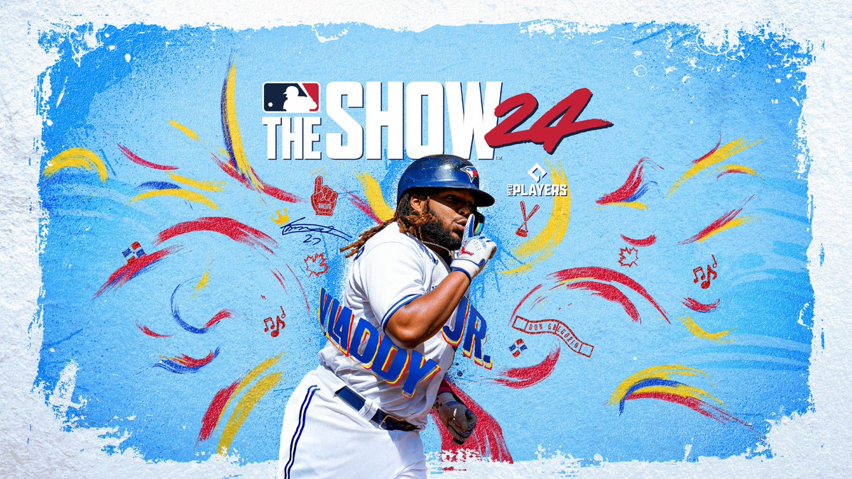 PlayStation's tweet photo. MLB The Show 24 hits PS5 &amp; PS4 on March 19, with Vladimir Guerrero Jr. donning the cover: https://t.co/Jwn8ldotLm https://t.co/0372RjWLF5