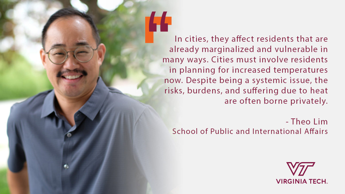 Looking ahead in 2024: Theo Lim is watching the increasing temperatures in cities and researching the changes needed to help those living in these areas. @VTSPIA Find more experts here ➡️ news.vt.edu/articles/2024/