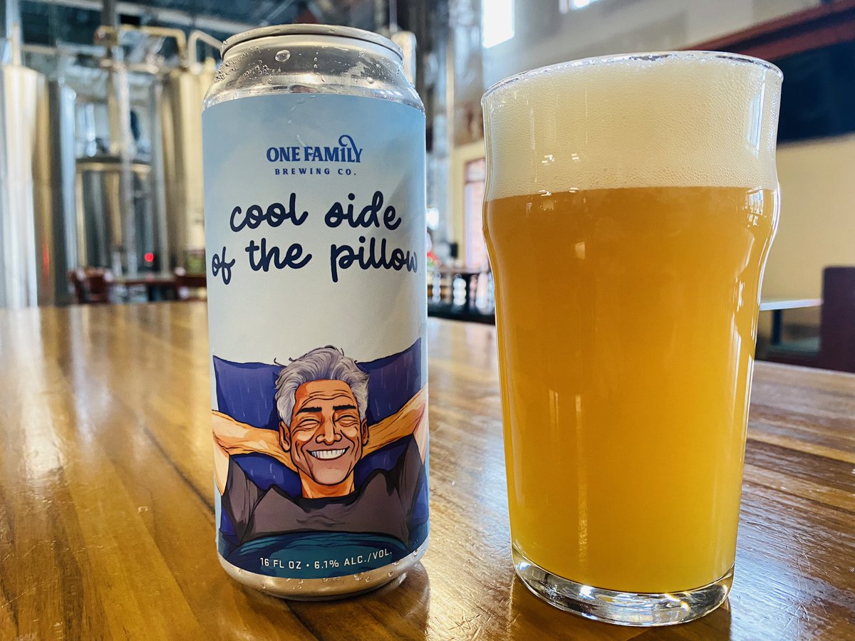 #NewRelease Cool Side of The Pillow Cashmere & Nelson Sauvin 6.1% ABV Hazy IPA #Crushable #IPA #VACraftBeer #Beer @onefamilybrew