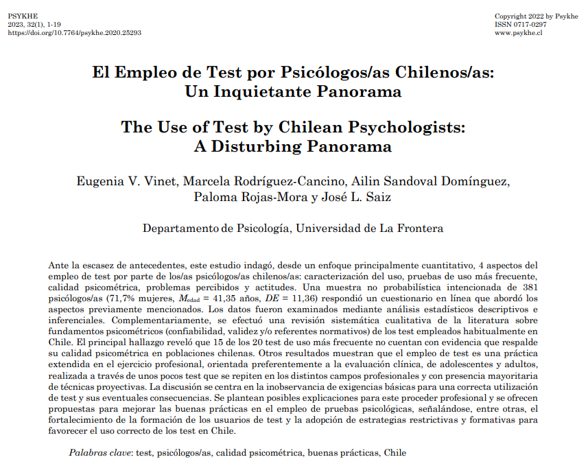 metodogolo's tweet photo. 🚨🇨🇱 | Estudio en Chile revela que muchos psicólogos utilizan pruebas de poca calidad y sin respaldo científico, lo que puede afectar la precisión de diagnósticos y decisiones clínicas.

Fuente: https://t.co/1HPYbZT9ur https://t.co/ebKsG7OW2S