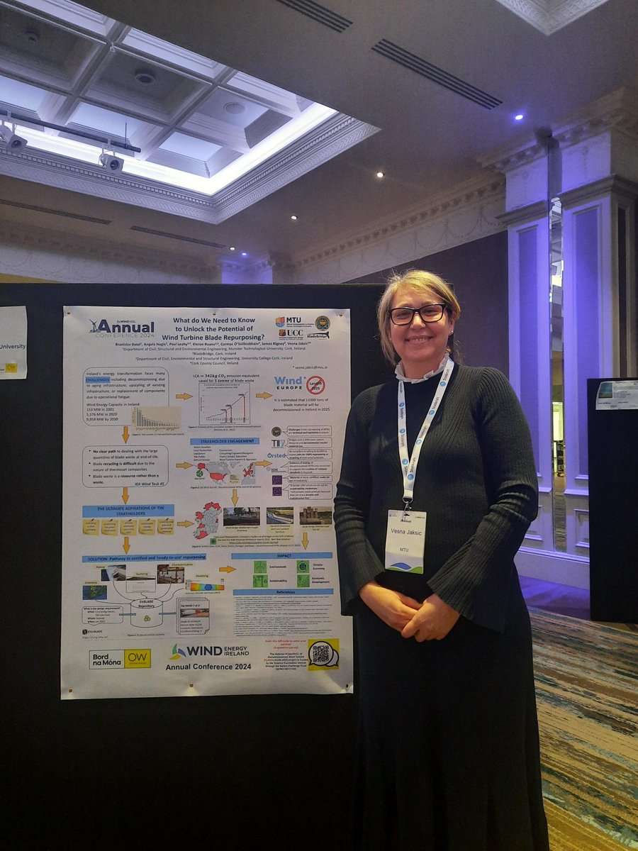 EirBLADE's tweet photo. Presenting the #EirBLADE project poster
What do We Need to Know to Unlock the Potential of Wind Turbine Blade Repurposing?
at #WEI2024 Annual Conference held in Dublin.
Can you spare a couple of minutes and complete 3 short questions survey to help us with our #research, please? https://t.co/xhky6qKQhv