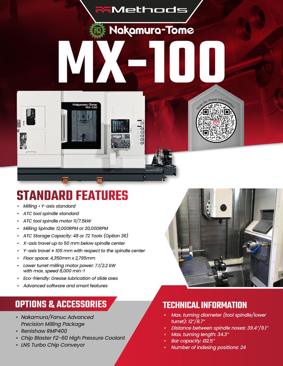 Methods Machine Tools (@methodsmt) on Twitter photo State-of-the-art, high-precision multitasking that completes complex parts in (1) operation?
☑ Y-axis standard for milling
☑ B-axis swivel range of 190°
☑ Simultaneous upper and lower tools.
☑ Advanced software on the SmartX control
Maximum efficiency.
<a href="/Nakamuratomen/">Nakamura-Tome</a> State-of-the-art, high-precision multitasking that completes complex parts in (1) operation?
☑ Y-axis standard for milling
☑ B-axis swivel range of 190°
☑ Simultaneous upper and lower tools.
☑ Advanced software on the SmartX control
Maximum efficiency.
<a href="/Nakamuratomen/">Nakamura-Tome</a>