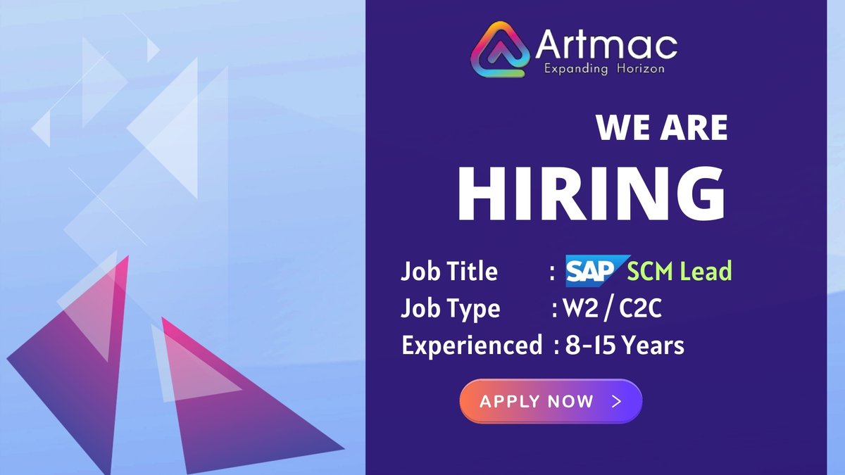 We are #hiring Location #usa
➡️tinyurl.com/3mex4v2p?utm_s…
#sap #sapscmlead #artmacllc #artmacjobs