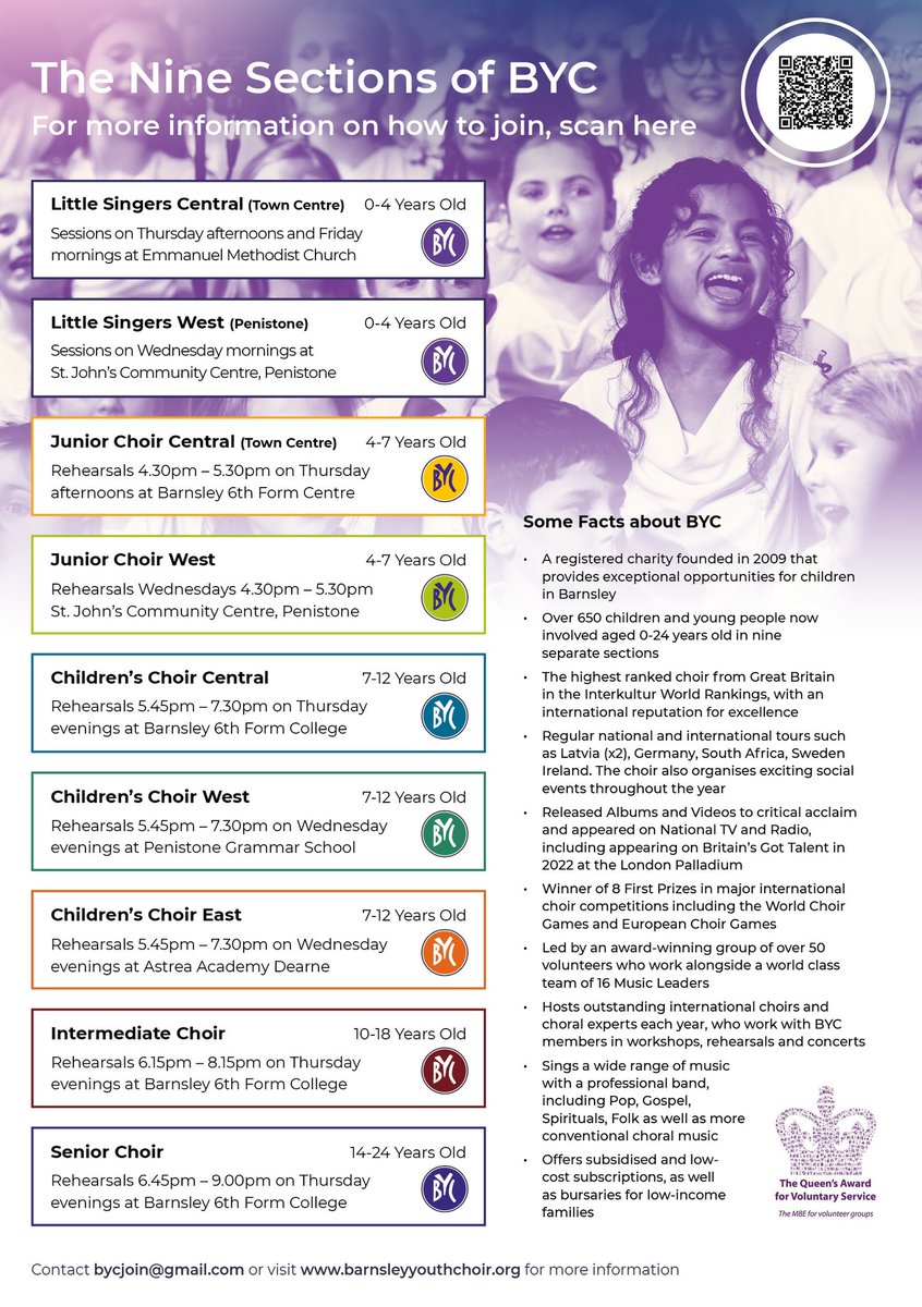 BarnsleyChoir's tweet photo. Amazing opportunities for children aged 0-12 years old in Penistone and surrounding areas. Please support us by passing on the word! Application form here https://t.co/emVYJDSXex https://t.co/MlcMUBdW4v