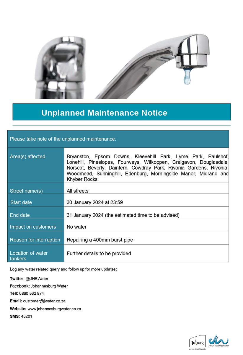 Johannesburg Water tweet media