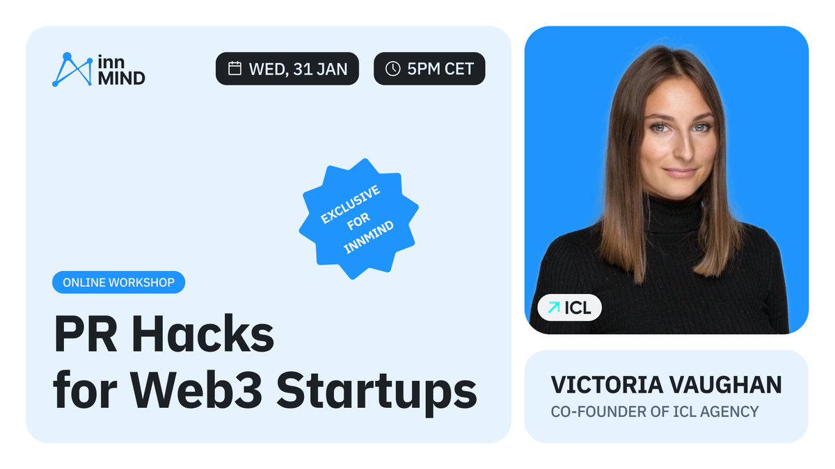 ⌛ 1 day left to exclusive workshop about PR hacks for web3 startups 📈 

⏩ Apply here ⏩ bit.ly/3vHxCew

📌 It is private workshop that will not stream and participants have an opportunity to ask questions directly to expert and get answers.