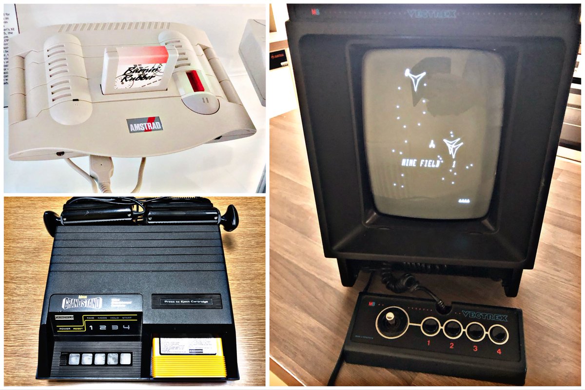 Today’s #RetroTrio offers you the #Grandstand Video Entertainment Computer, #Vectrex and #Amstrad #GX4000. Which will you keep, gift to a friend and delete forever? #RetroComputing #ComputerHistory #RetroGaming #VideoGames