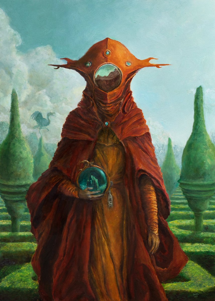NikolinaPetolas's tweet photo. Here is your chance to own this artwork from the Green Explorations!  🖼️

The Twilight Seeker dropped on @Ninfa_io Brushes and Pixels, is now set with the reserve price of 1 ETH.

Physical framed oil painting is also sent to the collector.

link 👇 https://t.co/u0iQwJjmVr