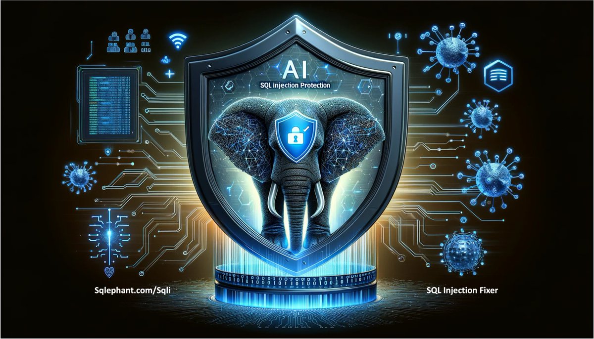 Sqlephant1's tweet image. [ #noSQLi ] Get new #cybersecurity protection. Be protected against SQLi with #Sqlephant SQL Injection Fixer (#SQLiFixer) ! 

Sqlephant SQLi Fixer an innovative Solution, Effective &amp;amp; Available

Discover &amp;amp; Be secured : sqlephant.com/be-protected-n…

#AI #SQLdev #SQLinjection #SQLsec