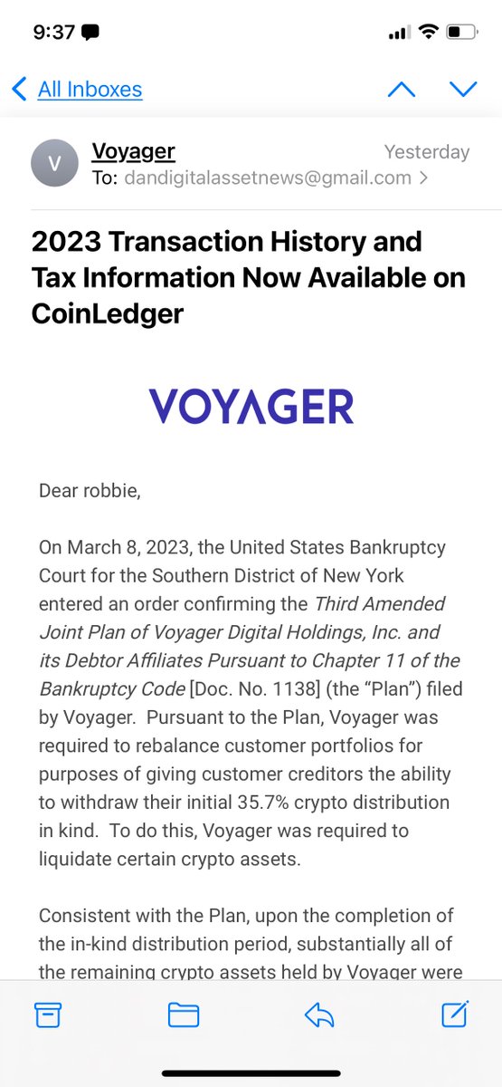 NewsAsset's tweet photo. ATTENTION VOYAGER CREDITORS!  
For TAX SEASON @investvoyager did one thing right and partnered with @CoinLedger so you can at least take some losses because of their epic “Trust Me Bro” uncollateralized loan failure with 3AC. https://t.co/VPma8e5Djw