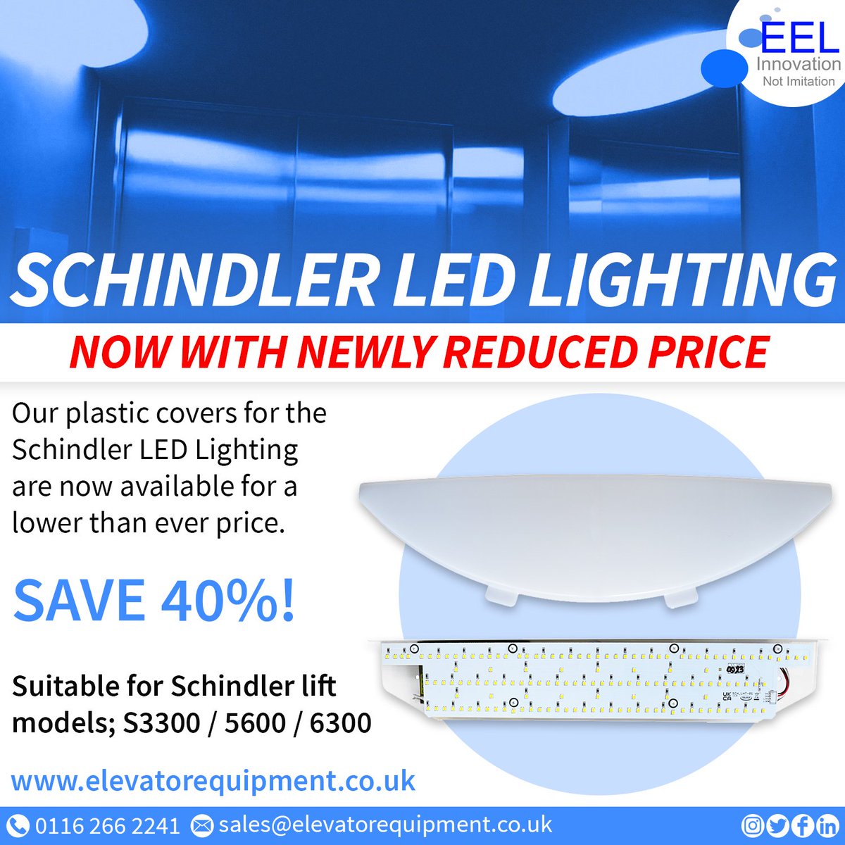 ElevatorEEL's tweet photo. Save 40% on plastic diffusers for the Schindler LED Lighting kit!

Click here to find out more; https://t.co/HEgfIu0PSd or visit our website; https://t.co/YHgcVusGpr to view our wide range of elevator parts and equipment.    

#elevatorparts #elevatorequipment #elevators https://t.co/DZZs1XgCf9