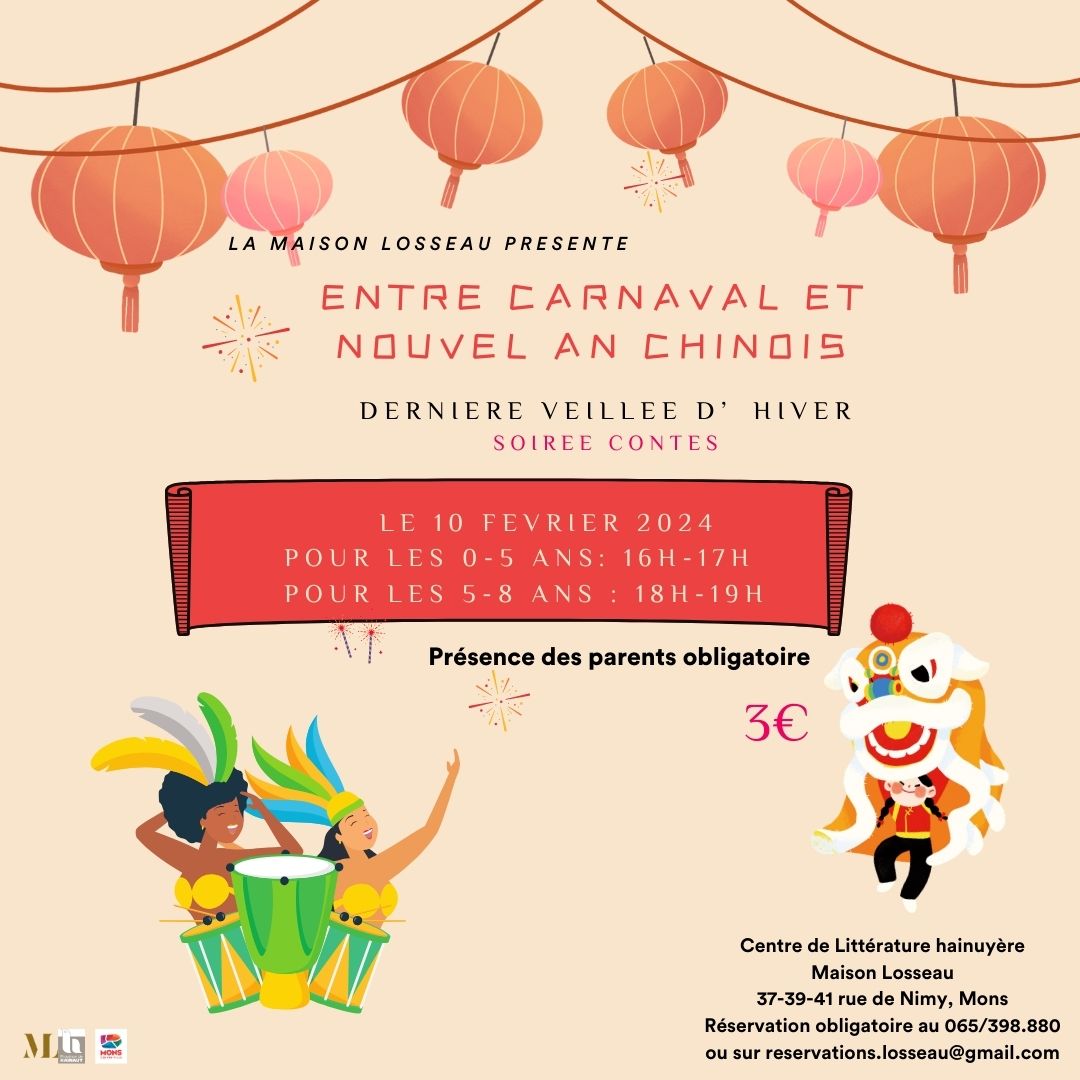 🎊Célébrez les contes du carnaval et de la Chine lors de notre journée du Nouvel An chinois ! Partageons cet instant magique, célébrons la fin de l'hiver et accueillons le printemps avec nos petits explorateurs ! 

⁉️ Plus d'infos : cutt.ly/PwZPr7MC