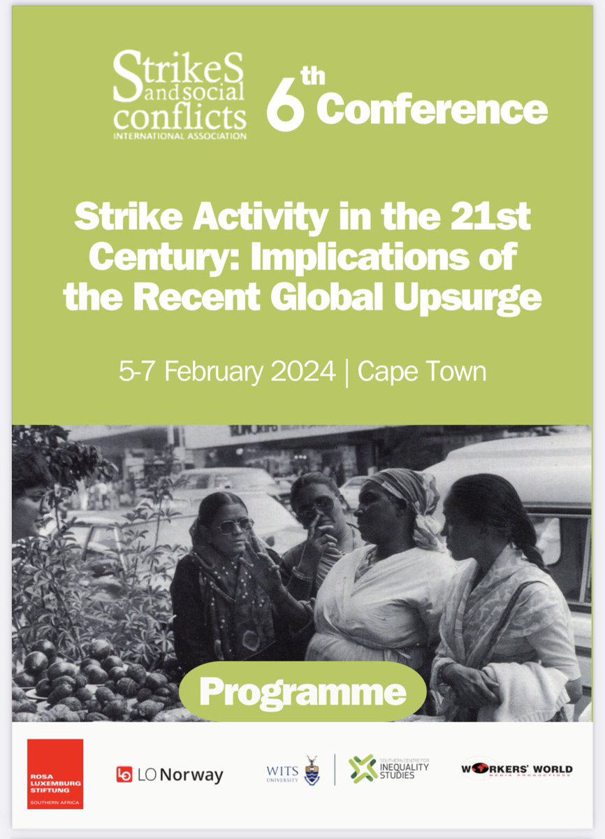irrelations's tweet photo. ‘Strike Activity in the 21st Century: Implications of the Recent Global Upsurge’ - @iassconline conference in South Africa next week - check out the conference programme:
https://t.co/vkqKwcoTFo https://t.co/sB5mEi2XgC