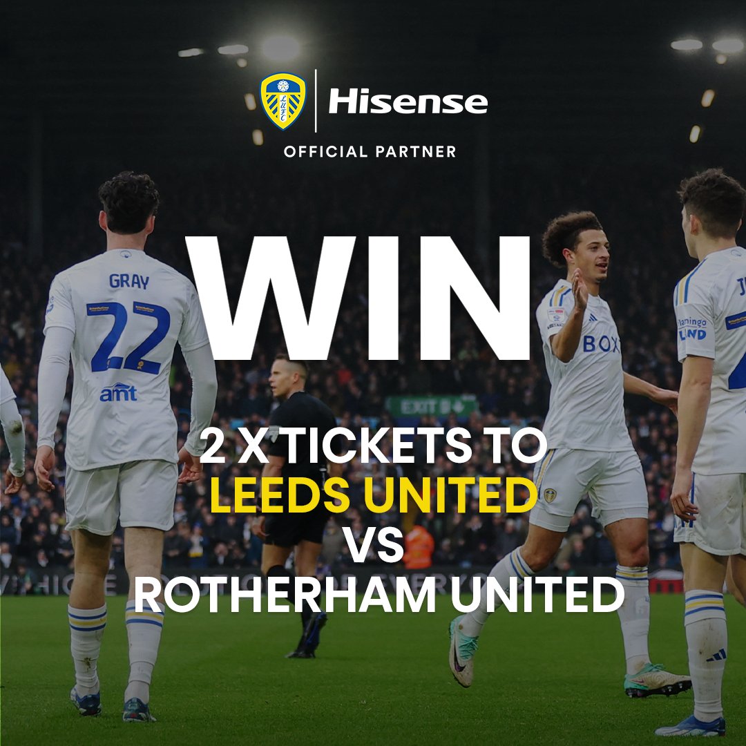 GKFT's tweet photo. ⚽️#WIN: I've teamed up with @HisenseUK to give you the chance to win 2 x tickets to the LUFC vs Rotherham United match. 

To be in with the chance of winning, simply quote this post with #Hisense AND #quality along with your favourite #LUFC goal of the season so far.

#ad https://t.co/kPELupHShr