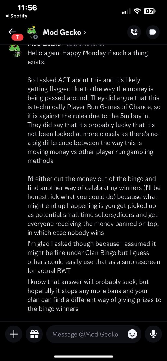 clan bingos are now a bannable offense guys, be careful that the great Jagex LTD doesnt punish you for having fun !