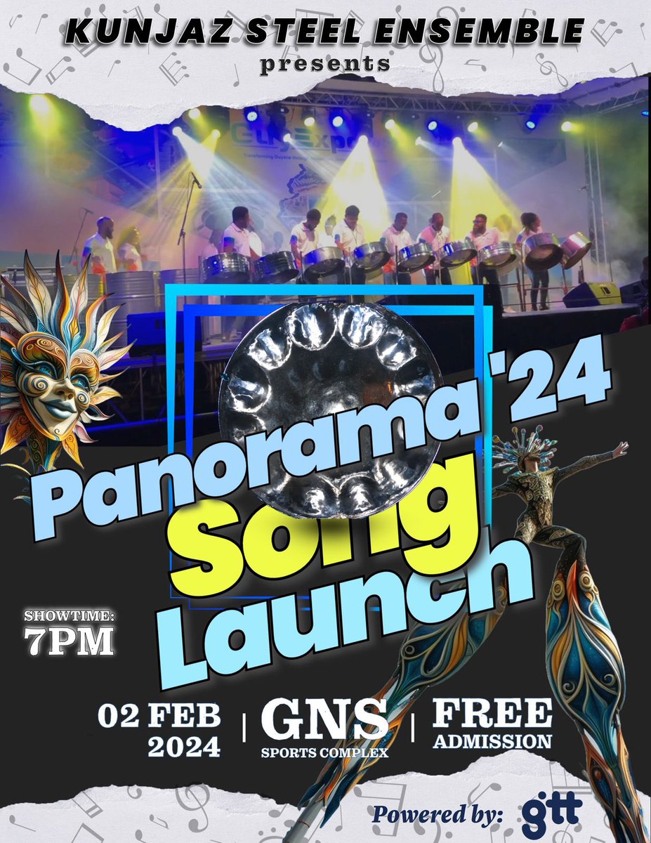 Calling all supporters! Join us as we unveil Kunjaz's 2024 panorama song! Your presence fuels our passion and propels us towards greatness.  See you at the launch! 
#Kunjaz #Guyana #Panorama2k24