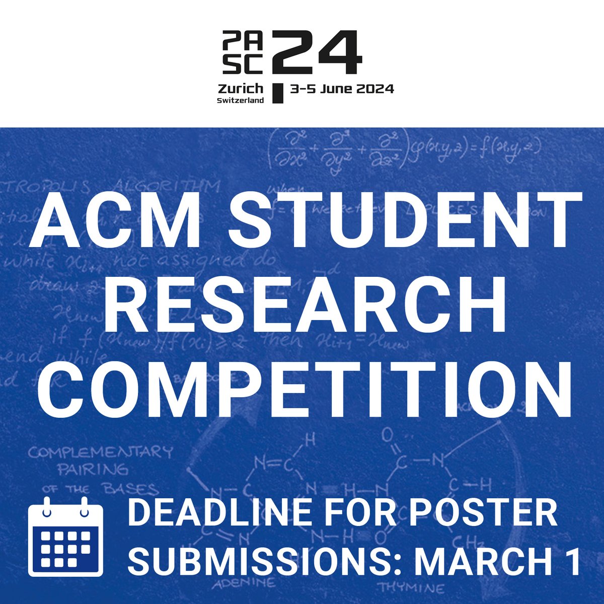 We are pleased to announce that this year, for the first time, we are hosting a Student Research Competition sponsored by ACM with some travel financial support generously offered by SIGHPC. Read more here 👉 pasc24.pasc-conference.org/submission/gui… #PASC24 #acm #sighpc