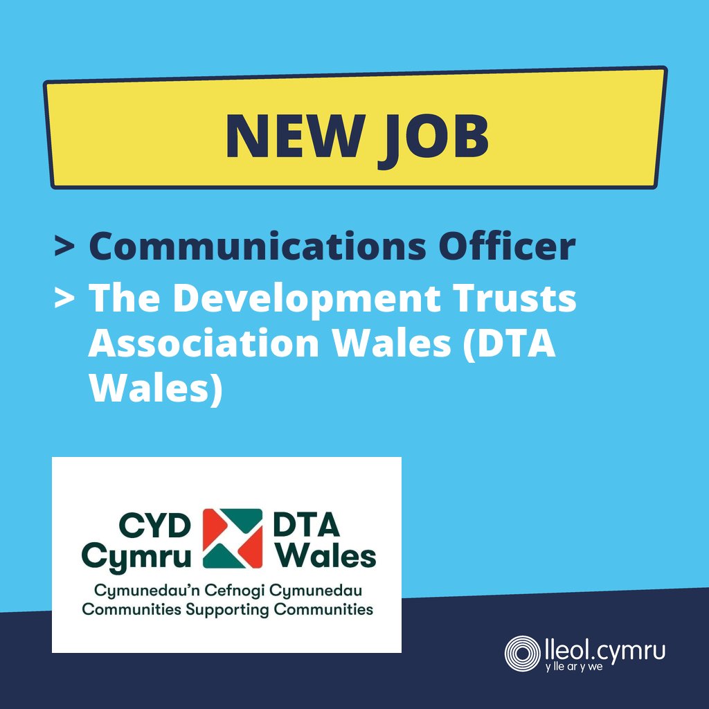 @DTAWales **NEW JOB ADVERT** >> Communications Officer >> The Development Trusts Association Wales (DTA Wales) More info here >> bit.ly/3UjIFFa @DTAWales