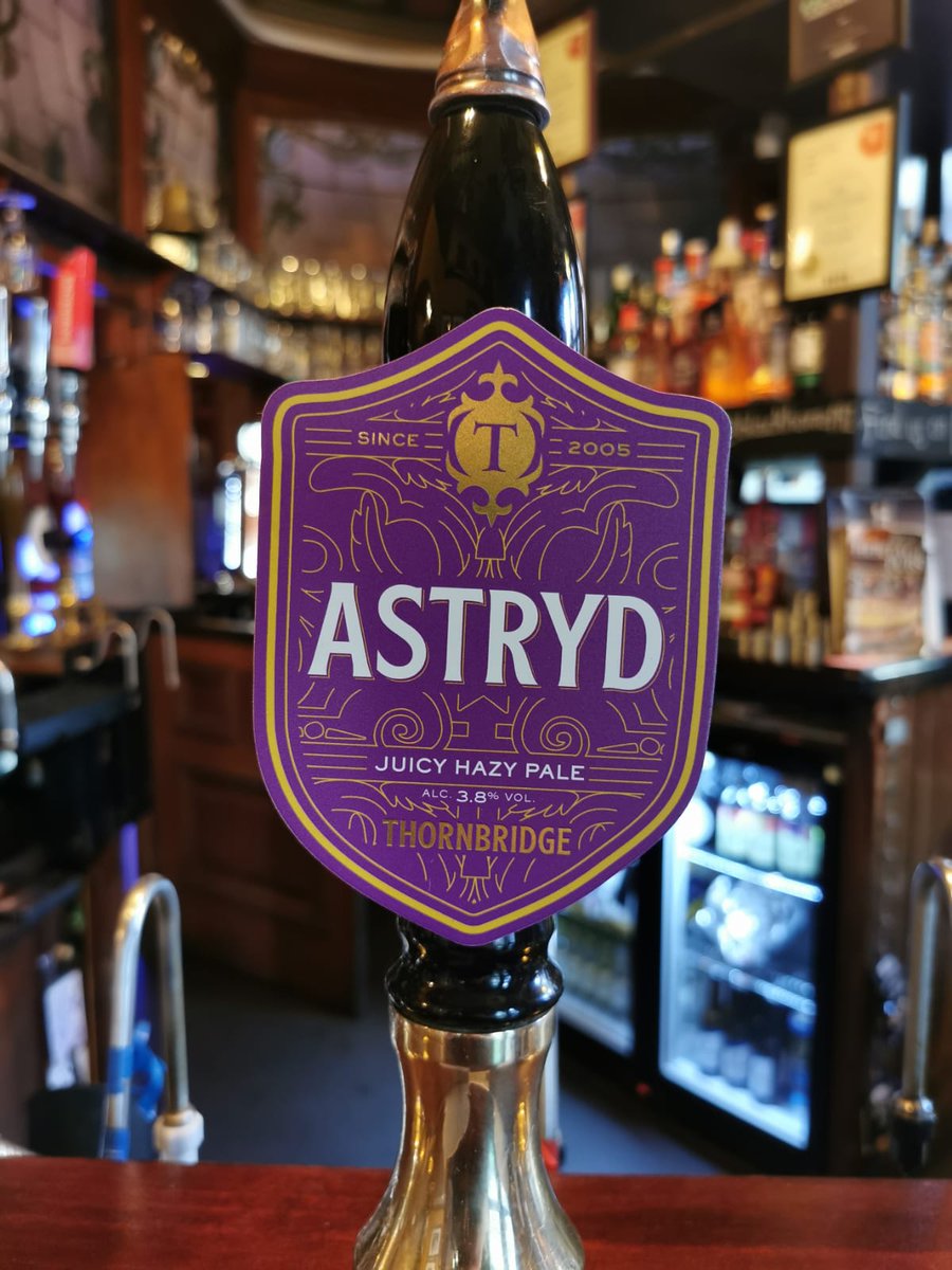 Astryd by Thornbridge is now on the bar at the Black Horse on Friargate. This juicy pale is unfined and therefore naturally hazy and vegan-friendly. #blackhorse #robinsonsbrewery #thornbridgebrewery #camra #preston