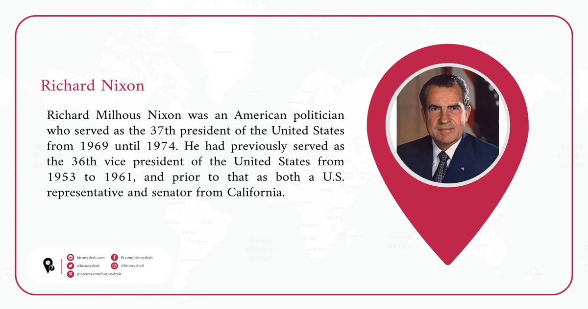 Richard Milhous #Nixon was an #American #politician who served as the 37th #president of the #UnitedStates from 1969 until 1974.
Discover the full story…
historydraft.com/story/richard-…